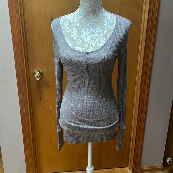 pure + good Tops - NWOT ribbed cotton Henley tunic from Pure + Good. Size Large